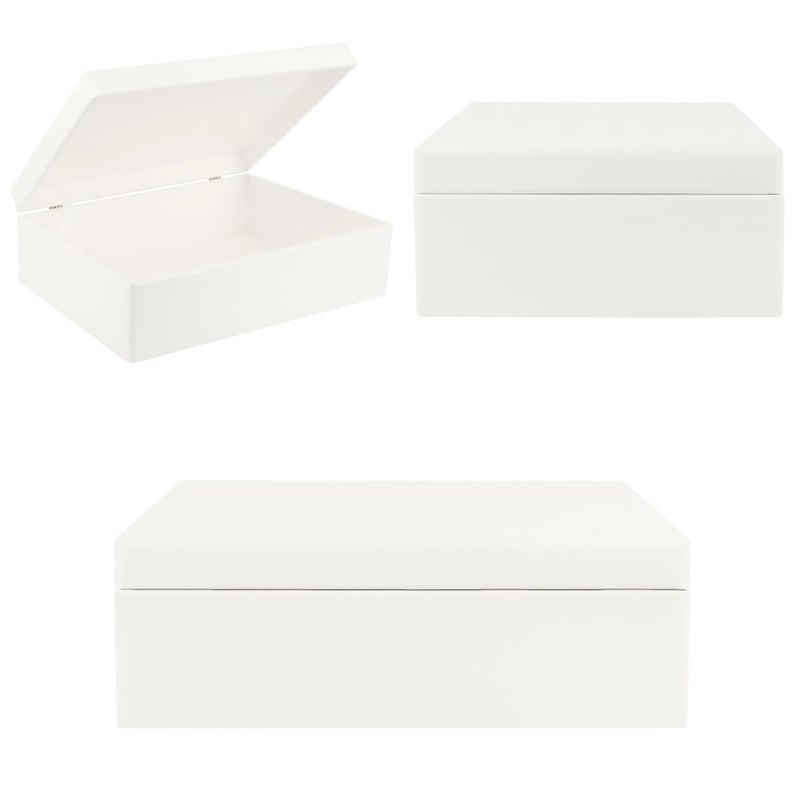 Creative Deco XL White Wooden Box Storage with Hinged Lid | 15.8x11.8x5.5in (+-0.5) | Gift Box for Tool Dog Toy Shoes Clothes Kitchen Storage | Wood Keepsake Chest - Image 5